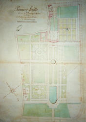 Détail du plan d’intendance du XVIIIe siècle montrant l'emplacement du château et de son parc