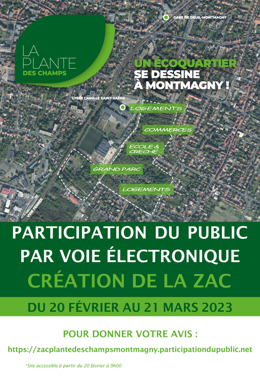 concertation-prealable-creation-ZAC Affiche PPVE pour la ville de Montmagny