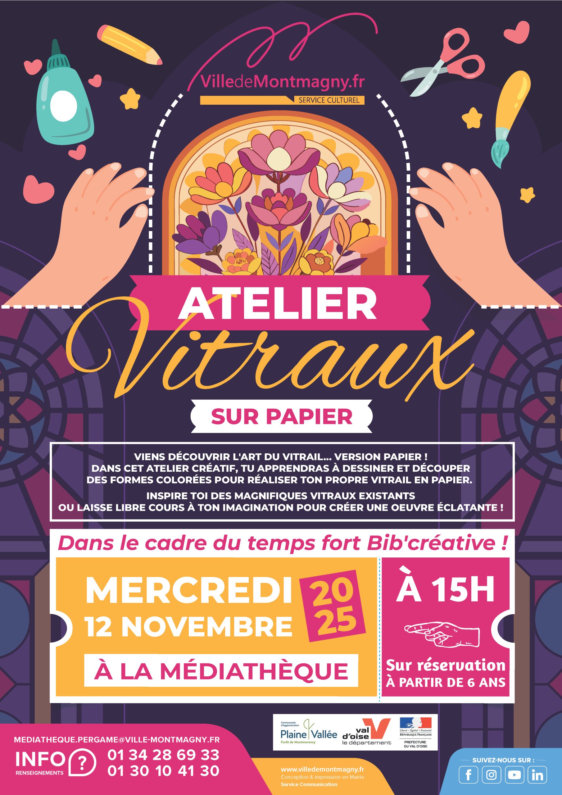 Atelier vitrail en papier - Mairie de Montmagny