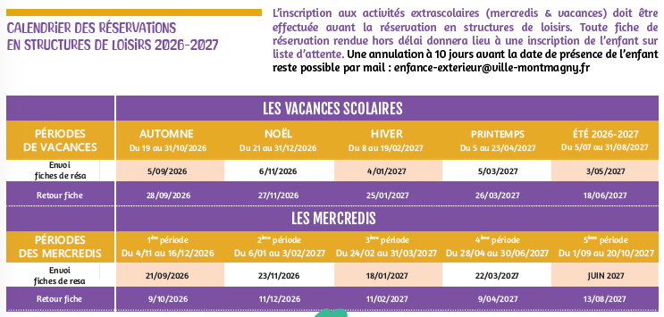 calendrier resa centres 2026-27