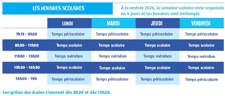 temps scolaires 2026 Calendrier scolaire 2024-2025